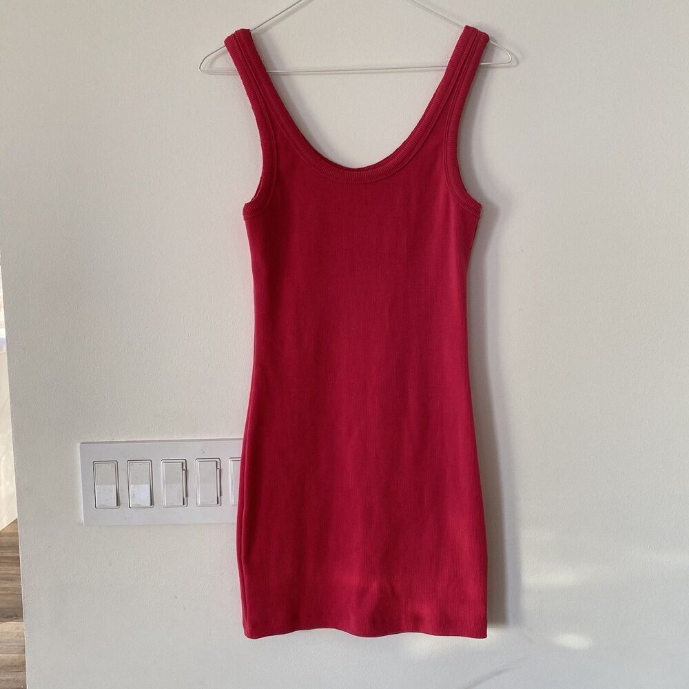 Signature8 Magenta Pink Tank Ribbed bodycon mini dress size small NWOT - Picture 3 of 7